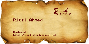 Ritzl Ahmed névjegykártya
